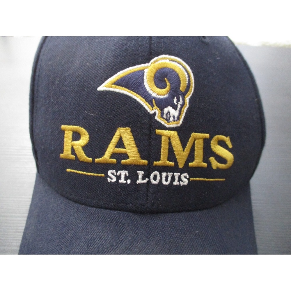 Vintage St Louis Rams Hat Cap Mens Blue Snap Back Logo NFL Football Wool A2
